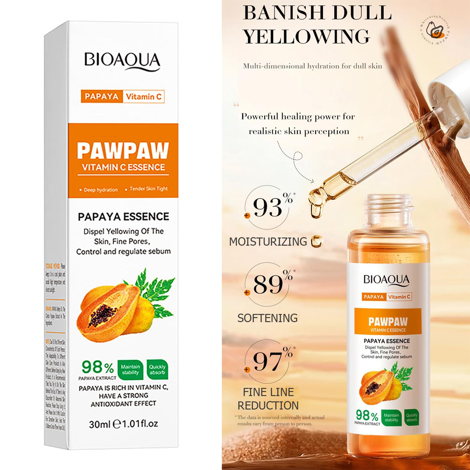 BIOAQUA  Papaya Extract Vitamin Hydration Fine Pores 30ml
